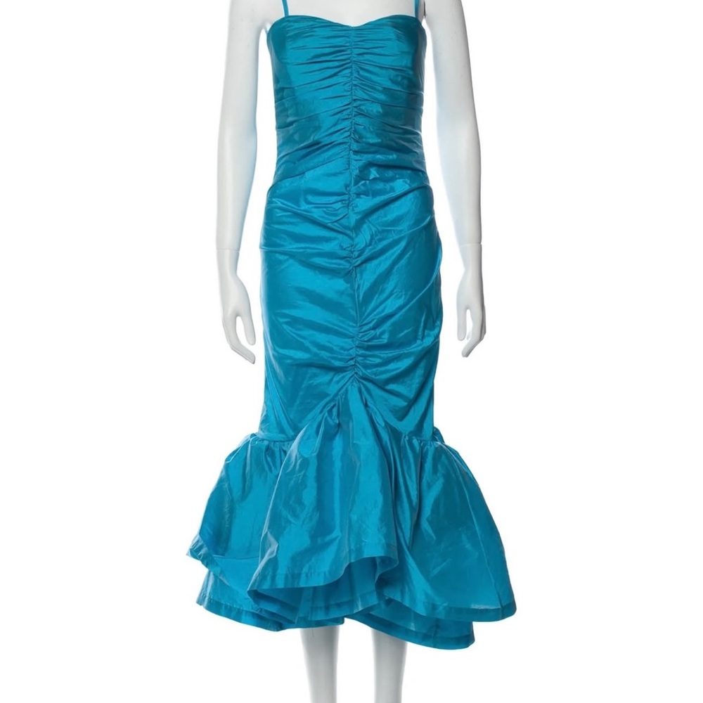 The Attico Turquoise Mermaid Midi Dress